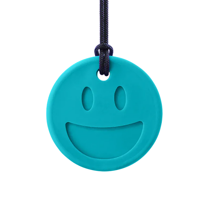 ARK Therapeutics Chew Teal XT Medium ARK's Smiley Face Chew Necklace