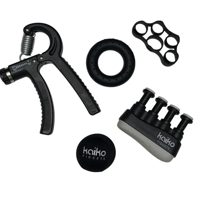 Kaiko Wholesale Fidget Hand Grip Set - 5 piece Exerciser & Fidgeting Sensory Kit