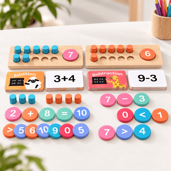 Counting & Maths Wooden 10-Grid Set