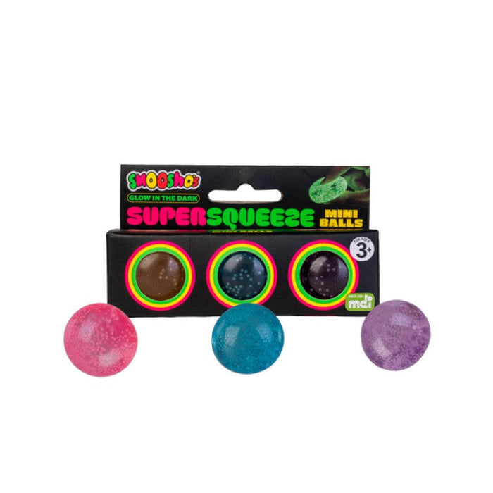 MDI Fidget Smoosho's Super Squeeze Glow in the Dark Mini Balls Set of 3