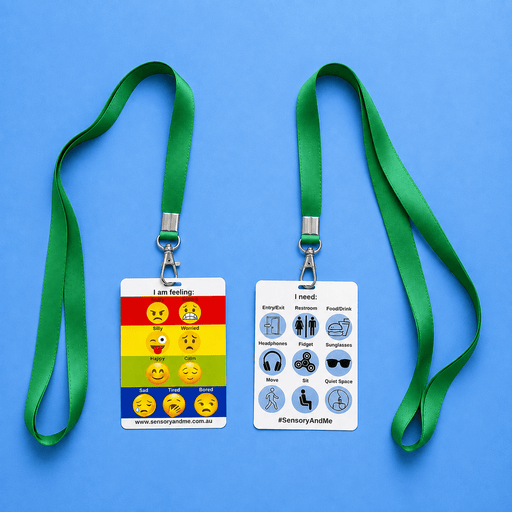 Sensory & Me Sensory Communication Card Double sided on Lanyard