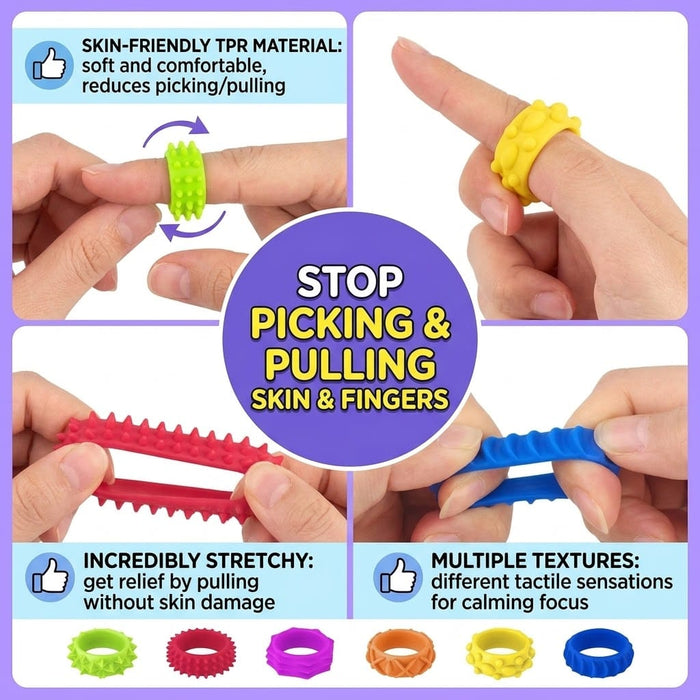  Tactile Fidget Rings Silicone