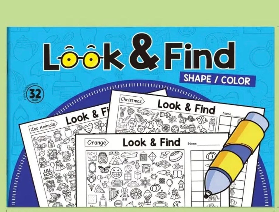 Temu Book Look and Find Colouring Activity Book-Shapes & Colours