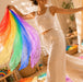 Temu Rainbow Chiffon Scarves – Set of 6