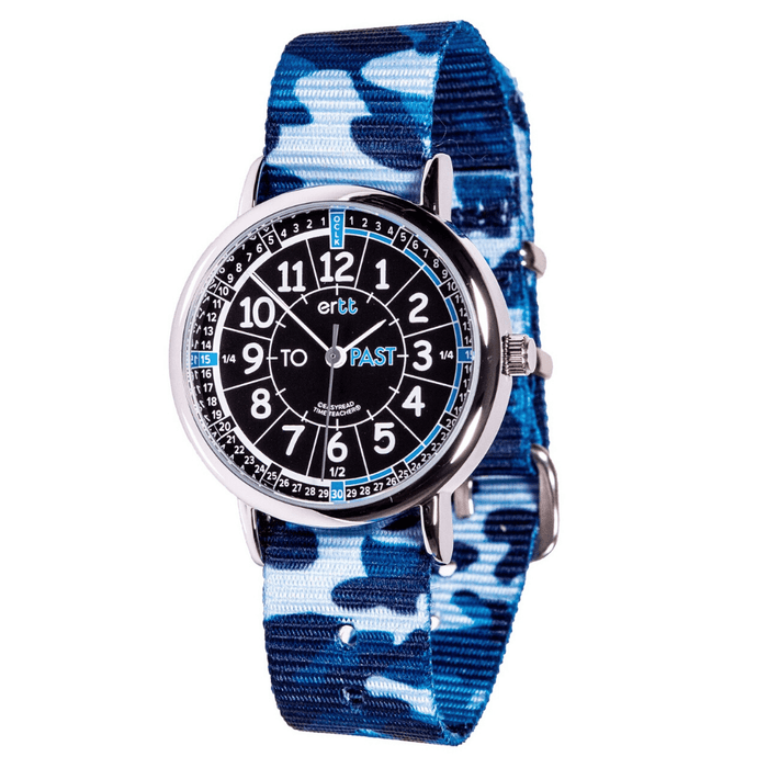 EasyRead Easy Read Clock Black/Blue Face with Blue Camo Strap EasyRead Watch