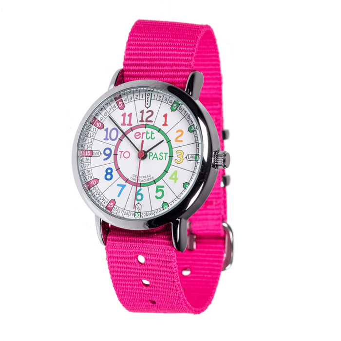 EasyRead Easy Read Clock Rainbow Face with Pink Strap EasyRead Watch