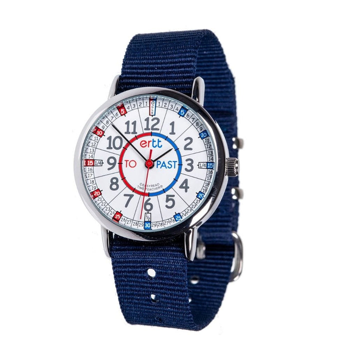 EasyRead Easy Read Clock Red/Blue Face with Navy Strap EasyRead Watch