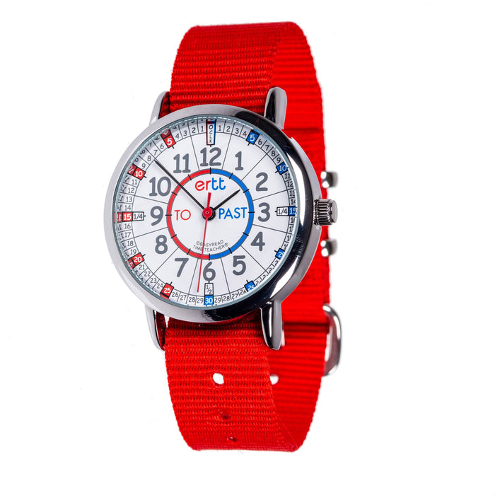 EasyRead Easy Read Clock Red/Blue Face with Red Strap EasyRead Watch